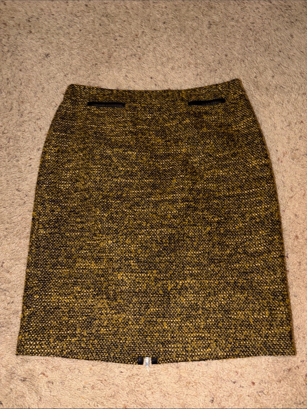 Classiques Entier - Black gold Sparkle Tweed Strait Pencil Knee Skirt Size 12